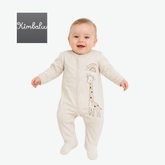 KIMBALOO OFF-WHITE GIRAFFE PRINT FOOTED SLEEPER