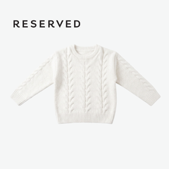 RESERVED CREAM CABLE-KNIT LONG-SLEEVE JUMPER