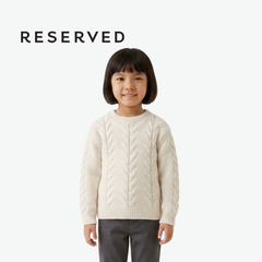 RESERVED CREAM CABLE-KNIT LONG-SLEEVE JUMPER