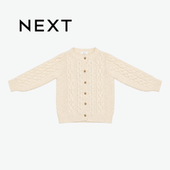 NEXT BUTTER YELLOW CABLE KNIT CARDIGAN