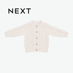 NEXT ECRU WHITE CABLE KNIT CARDIGAN