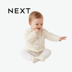 NEXT ECRU WHITE CABLE KNIT CARDIGAN