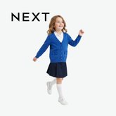 NEXT ROYAL BLUE BOW-POCKET CARDIGAN