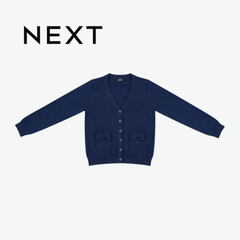 NEXT NAVY BLUE BOW-POCKET CARDIGAN