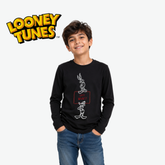 LOONEY TUNES BLACK FULL-SLEEVES T-SHIRT WITH BUGGS BUNNY PRINT