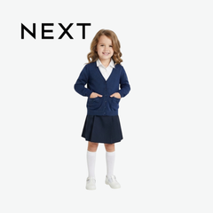 NEXT NAVY BLUE BOW-POCKET CARDIGAN