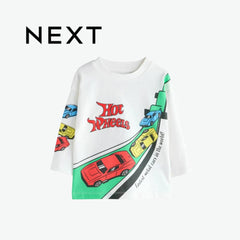 NEXT WHITE RACING CARS GRAPHIC T-SHIRT