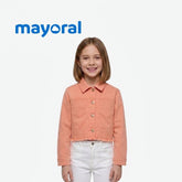 MAYORAL PEACH GIRLS TWILL BUTTON-DOWN JACKET