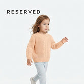 RESERVED LIGHT PEACH CABLE-KNIT SWEATER