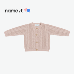 NAME IT DUSTY PINK POINTELLE KNIT CARDIGAN