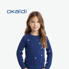 OKAÏDI BLUE BUTTERFLY-PATTERN SWEATER
