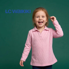 L.C. WAIKIKI LIGHT PINK COLLARED LONG-SLEEVE TOP