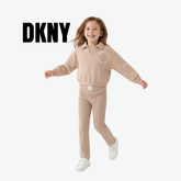 DKNY LIGHT BEIGE POLO AND RIBBED PANTS SET