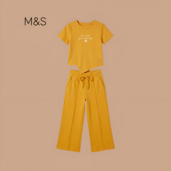 M&S CO-ORD YELLOW "FILL TODAY WITH GRATITUDE"