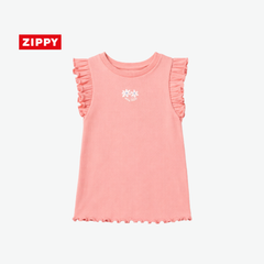 ZIPPY SALMON PINK RIBBED TOP