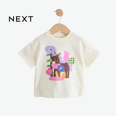 NEXT ECRU WHITE TOP WHITE HORSE 3D DETAIL