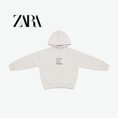 ZARA "I LOVE YOU MUCHO" OFF-WHITE HOODIE