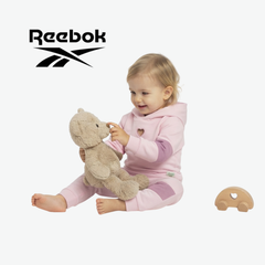 REEBOK LIGHT PINK HEART-ACCENT HOODIE & JOGGERS SET