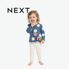 NEXT BLUE DOT & 3D CHARACTER APPLIQUE LONG-SLEEVE TOP