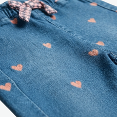 PRÉNATAL BLUE HEART-PRINT DENIM PANTS