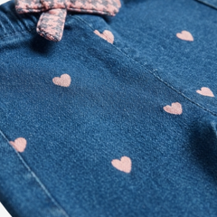 PRÉNATAL DARK BLUE HEART-PRINT DENIM LEGGINGS