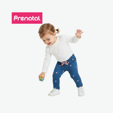 PRÉNATAL DARK BLUE HEART-PRINT DENIM LEGGINGS