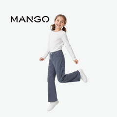 MANGO GREYISH BLUE FLORAL EMBROIDERED JEANS