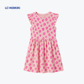 FROCK LIGHT PINK WITH DARK PINK DAISIES