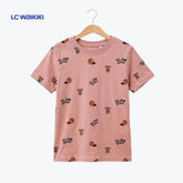 LC WAIKIKI T-SHIRT PINK 'SLAM DUNK' DOODLE