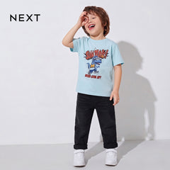 NEXT T-SHIRT LIGHT BLUE DINOSAUR 'NEVER GIVE UP'