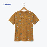 LC WAIKIKI T-SHIRT MUSTARD YELLOW BUS DOODLE