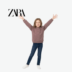 ZARA MAUVE PINK EMBROIDERED CREWNECK SWEATSHIRT