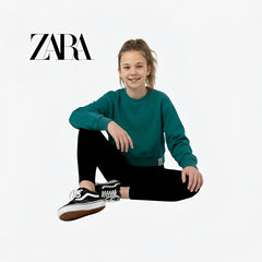ZARA TEAL GREEN CREWNECK SWEATSHIRT