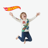 HOT WHEELS WHITE RACING CARS GRAPHIC T-SHIRT