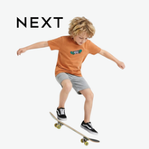 NEXT ORANGE CHECKERED SKATEBOARD T-SHIRT