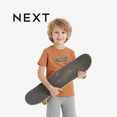 NEXT ORANGE CHECKERED SKATEBOARD T-SHIRT