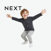 NEXT ALL-OVER SMILEY FACE DARK GREY LONG-SLEEVE T-SHIRT