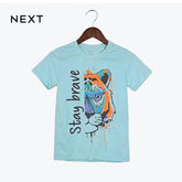 NEXT T-SHIRT BLUE TIGER 'STAY BRAVE'
