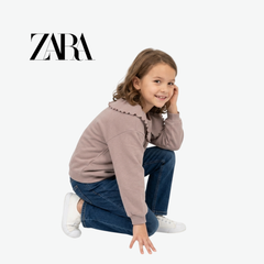 ZARA DUSTY MAUVE RUFFLE COLLAR SWEATSHIRT