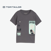TOM TAILOR T-SHIRT CHARCOAL "GOOD TIME"