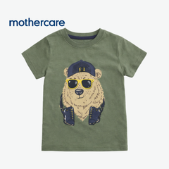MOTHERCARE OLIVE GREEN GRAPHIC PRINT T-SHIRT