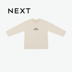 NEXT BEIGE EXTRA AWESOME LONG-SLEEVE T-SHIRT