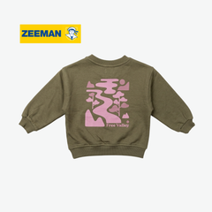 ZEEMAN OLIVE GREEN FREE VALLEY GRAPHIC SWEATSHIRT