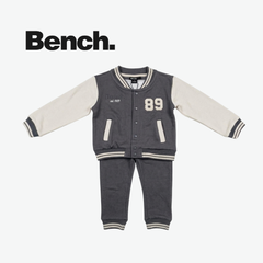 BENCH GREY & CREAM VARSITY JACKET AND JOGGERS