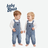 BABY B'GOSH BLUE STRIPED DENIM DUNGAREES