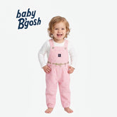 BABY B'GOSH LIGHT PINK STRIPED DUNGAREES WITH GLITTER BELT