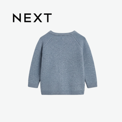 NEXT SLATE BLUE FULL-ZIP KNIT CARDIGAN