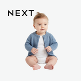 NEXT SLATE BLUE FULL-ZIP KNIT CARDIGAN
