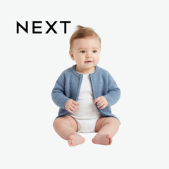 NEXT SLATE BLUE FULL-ZIP KNIT CARDIGAN