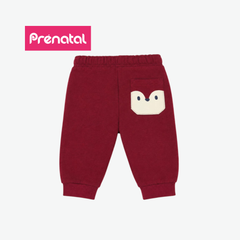 PRÉNATAL BURGUNDY BEAR-POCKET SWEATPANTS